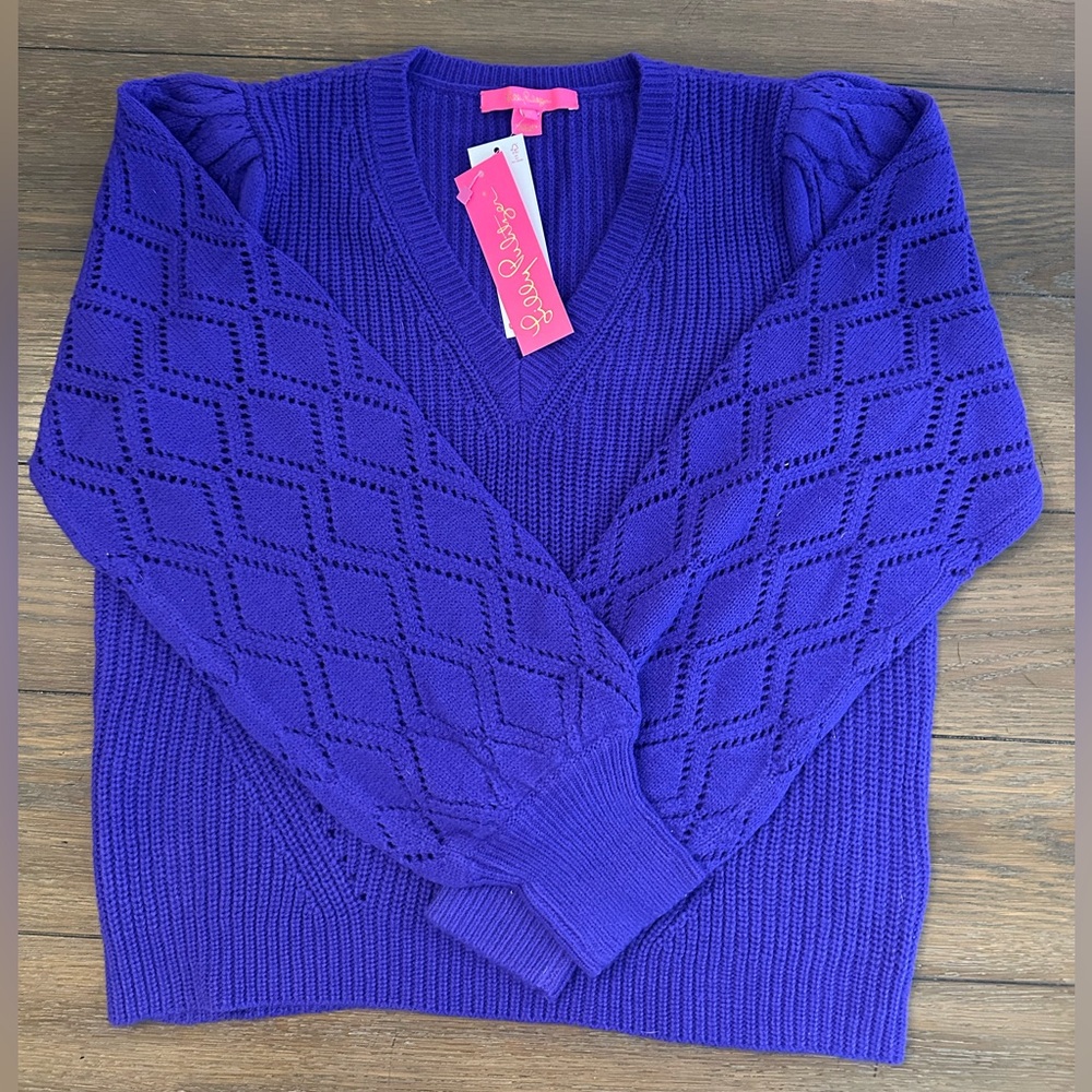 Lilly Pulitzer Vibrant Purple Sweater Size M New With Tags